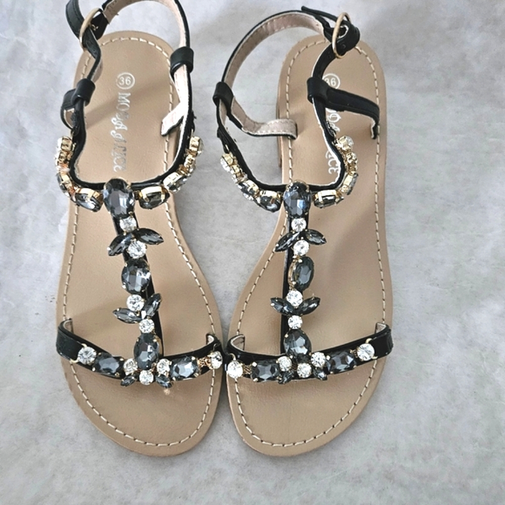 Modal Alice rhinestone sandals Black Blue